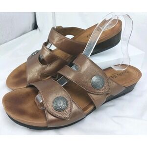 Cobb Hill by New Balance Heidi Sandals Size 10N Bronze Leather Slide In Shoes